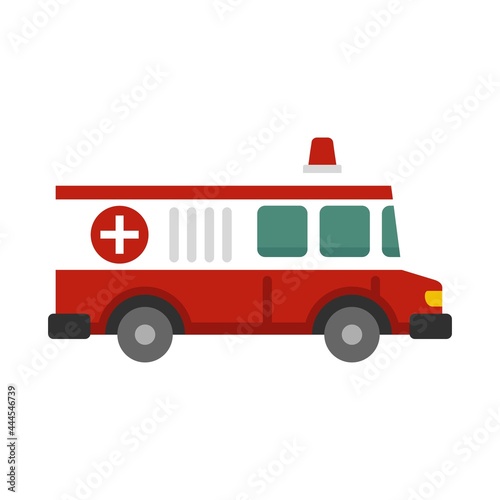 Old ambulance icon flat isolated vector