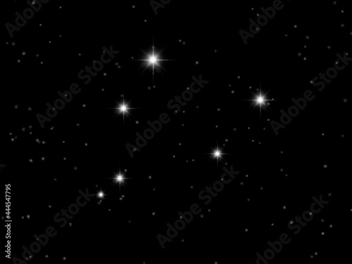 Libra constellation, or constellation of stars A constellation shaped like a rhombus. Illustration created from a tablet in the concept of 12 zodiac signs. © Thida