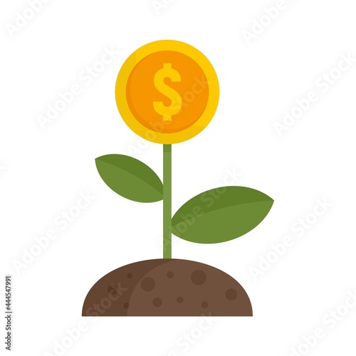 Crowdfunding money flower icon flat isolated vector