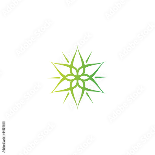 green flower logo design