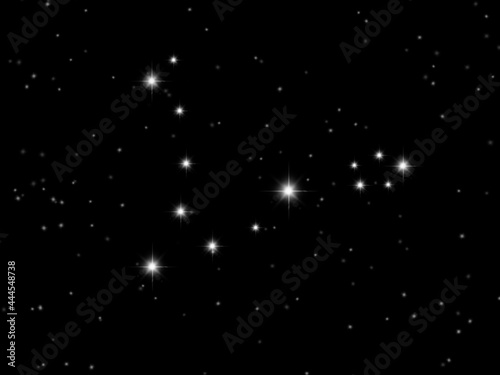 Fish constellation Pisces constellation It's a rare constellation. and it is mentioned among astronomers. Illustration created from a tablet in the concept of 12 zodiac signs. © Thida