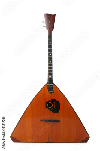 Balalaika isolated on white. Folk string musical instrument