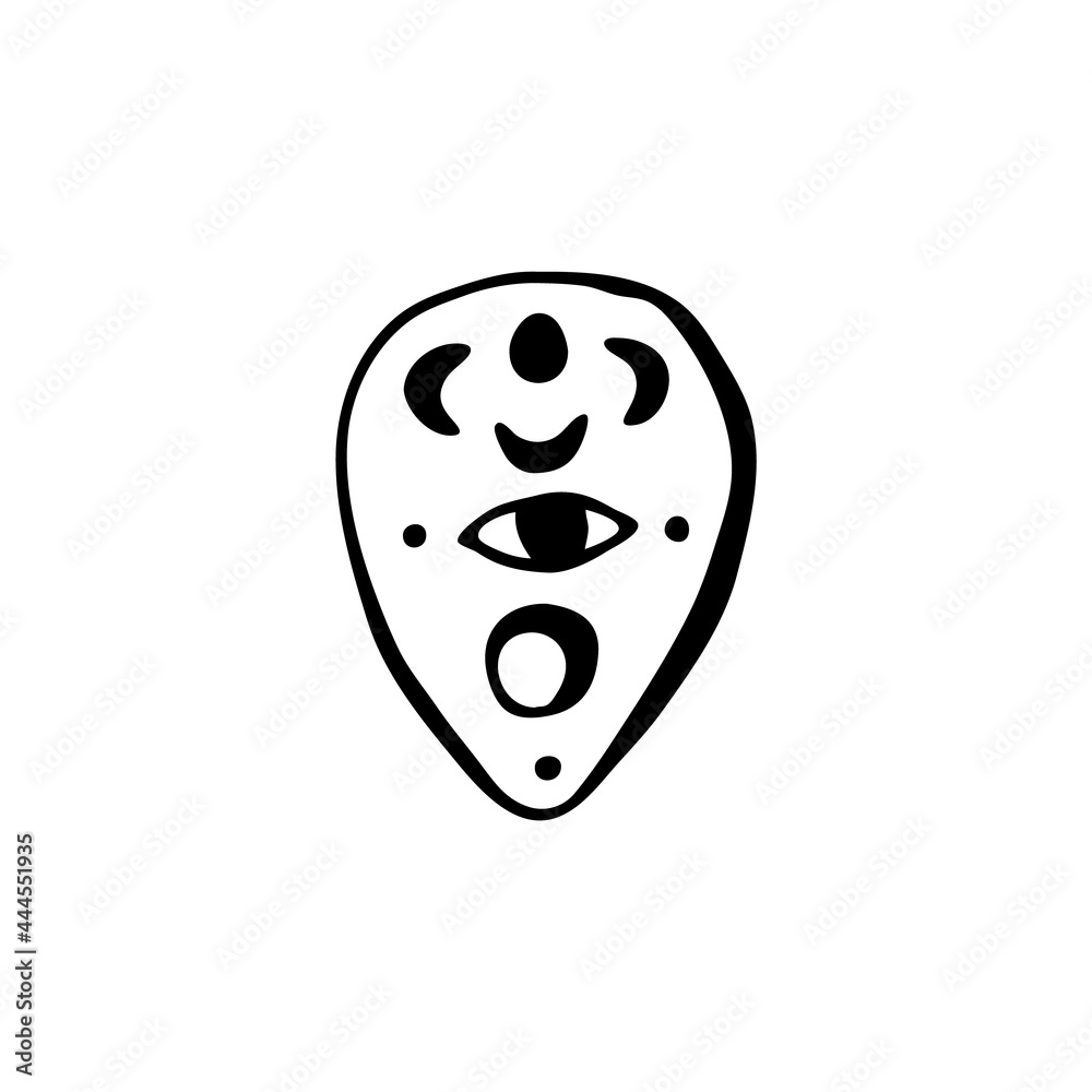 Fototapeta premium Doodle element for magic, Halloween. Hand-drawn image for various designs. fortune board pointer