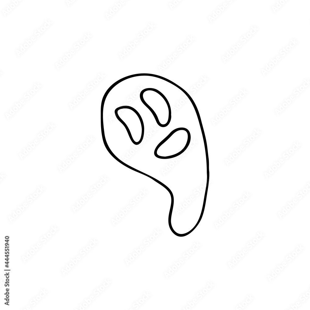 Obraz premium Doodle element for magic, Halloween. Hand-drawn image for various designs. Ghost