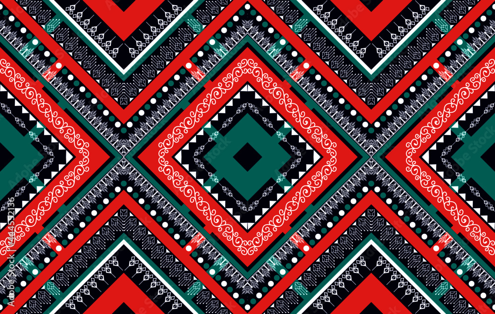 Ethnic pattern ikat textile Aztec fabric carpet mandala native texture vector illustrations background wallpaper.