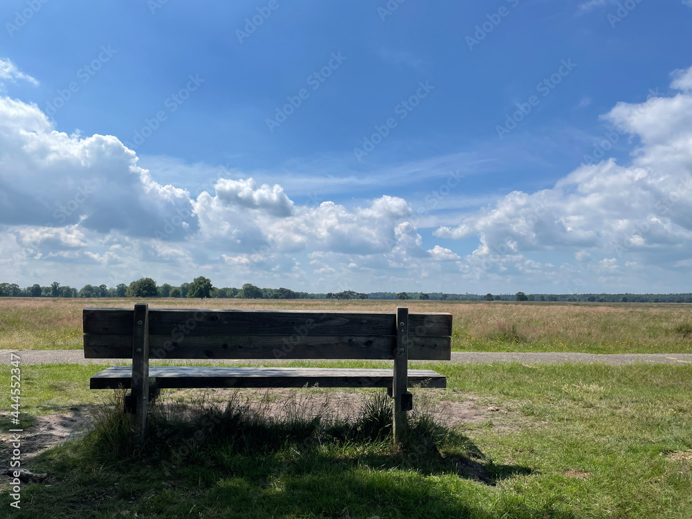 Park bench at the National Park Drents-Friese Wold Park bench at the National Park Drents-Friese Wold