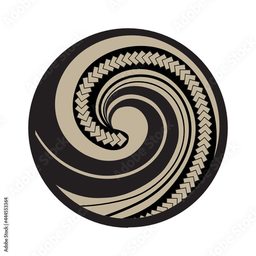 Koru. Maori symbol is a spiral shape based on silver fern frond photo