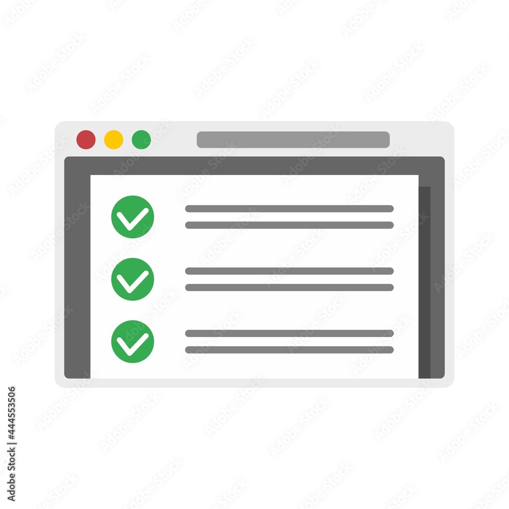 Online checklist icon flat isolated vector Online checklist icon flat isolated vector