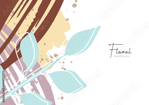 abstract creative universal cover design templates with floral and leaves