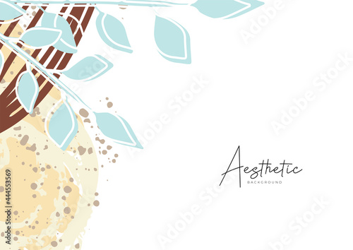abstract creative universal cover design templates with floral and leaves