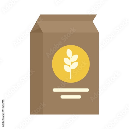 Paper flour package icon flat isolated vector