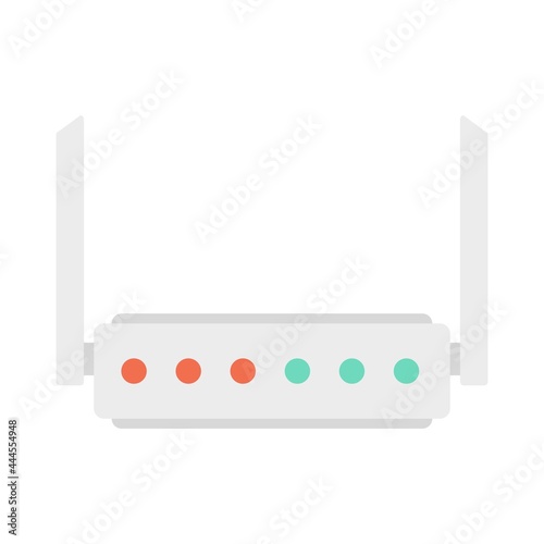 Broadband router icon flat isolated vector