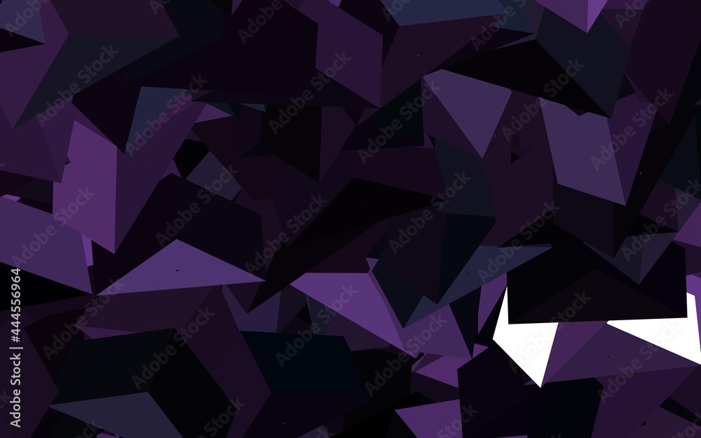 Dark Purple vector background with triangles.