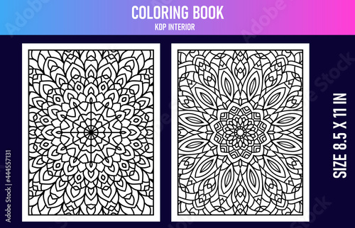 Hand-drawn coloring book interior ,Kdp interior coloring book mandala vector bundle