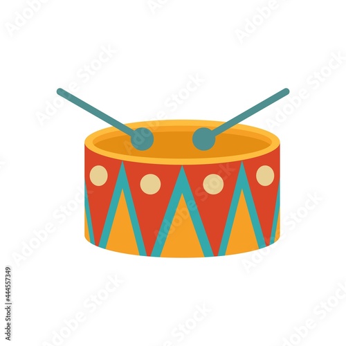 Carnival drum icon flat isolated vector