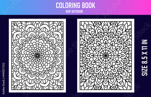 Hand-drawn coloring book interior ,Kdp interior coloring book mandala vector bundle