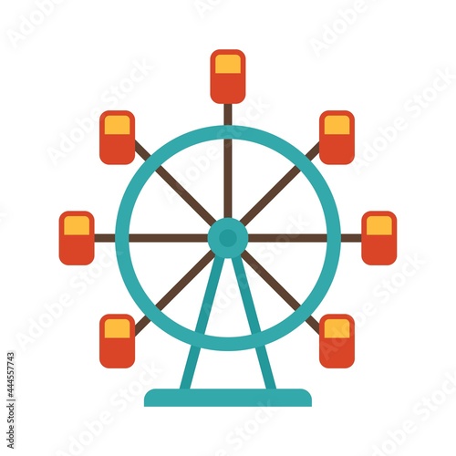 Ferris wheel icon flat isolated vector