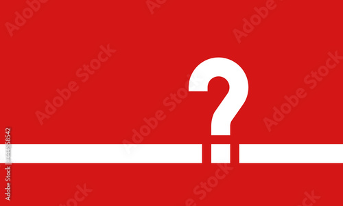white question mark on red background, vector illustration