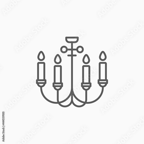 chandelier icon, candelabrum vector,  light illustration