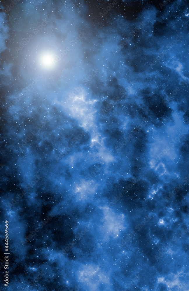 Space background with stardust and shining stars. Realistic cosmos and color nebula. Colorful galaxy. 3d illustration
