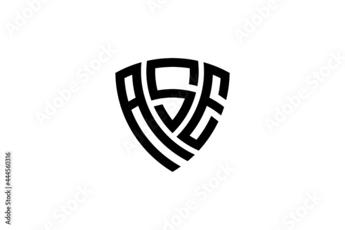 ASE creative letter shield logo design vector icon illustration photo