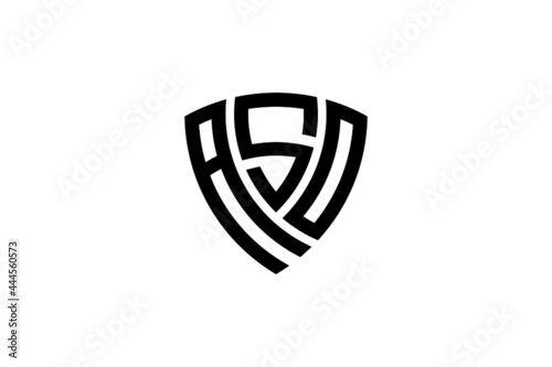 ASO creative letter shield logo design vector icon illustration