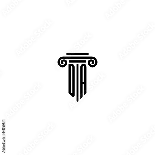 DA initial logo best for law and attorney company with pillar concept