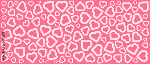 Abstract white hearts shape on red background