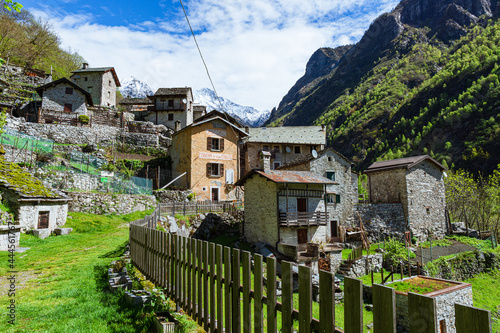 Codera: a small town isolated from civilization in the Valtellina Mountains, Italy - May 2021. photo