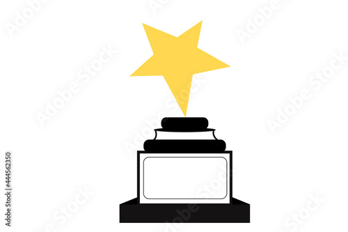 Star shaped trophy vector design for the winner of the competition