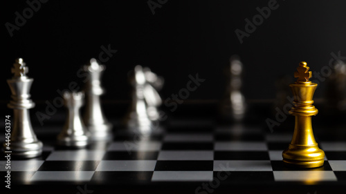 Chess board game for ideas and competition and strategy  business success concept.