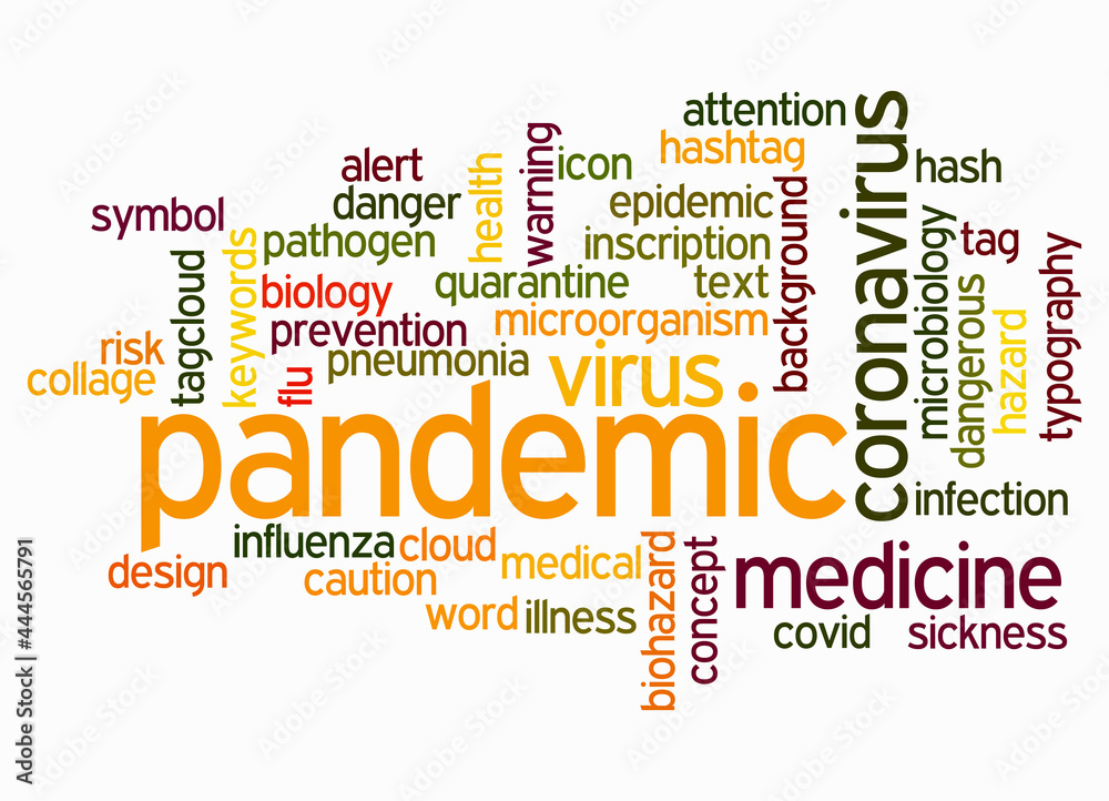 Fototapeta premium Word Cloud with PANDEMIC concept, isolated on a white background