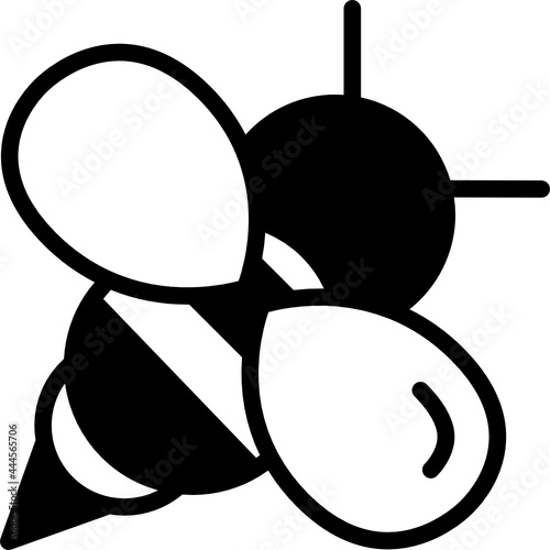 bee solid line icon