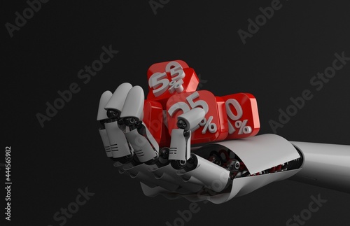 Percent numbers on robot hand