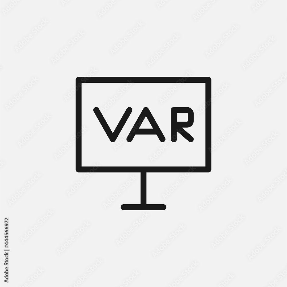 VAR system icon isolated on background. Soccer symbol modern, simple, vector, icon for website design, mobile app, ui. Vector Illustration VAR system icon isolated on background. Soccer symbol modern, simple, vector, icon for website design, mobile app, ui. Vector Illustration