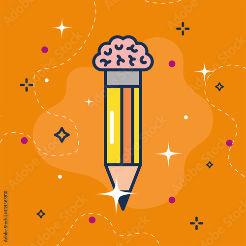 pencil with brain