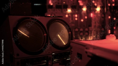 Close up of Cold War era nuclear missile detection radar display in a bunker