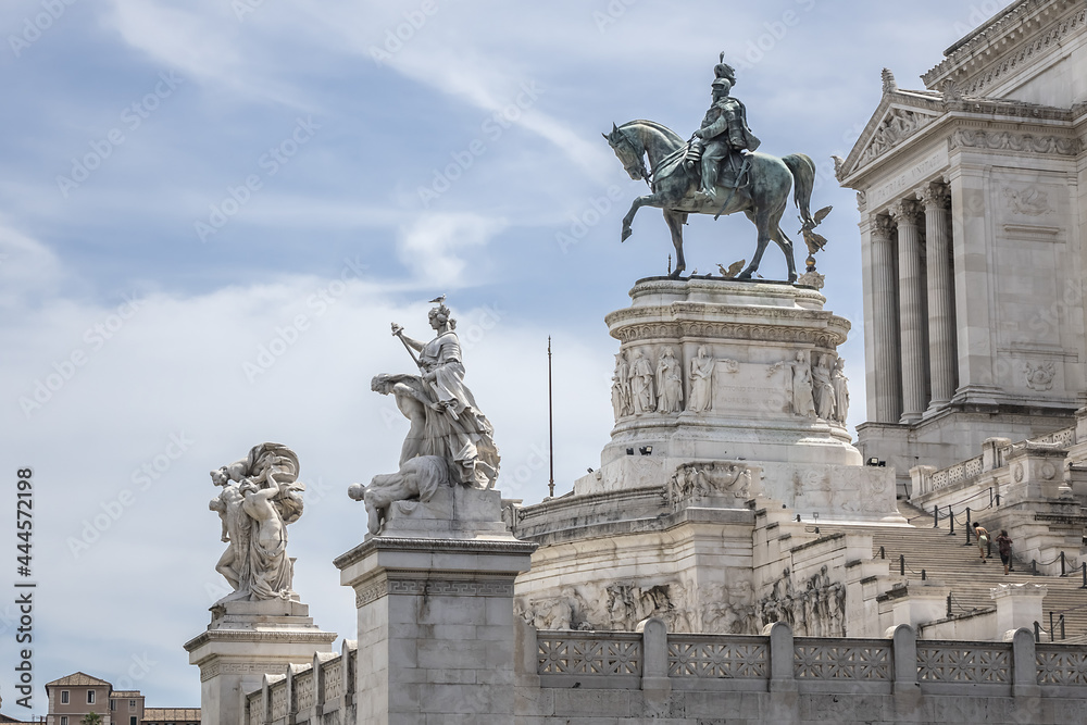 National Monument to Victor Emmanuel II (Altare della Patria) built in honour of Victor Emmanuel - first king of a unified Italy. Rome, Italy.