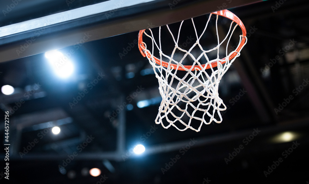 Basketball hoop isolated on black background. Professional sport concept