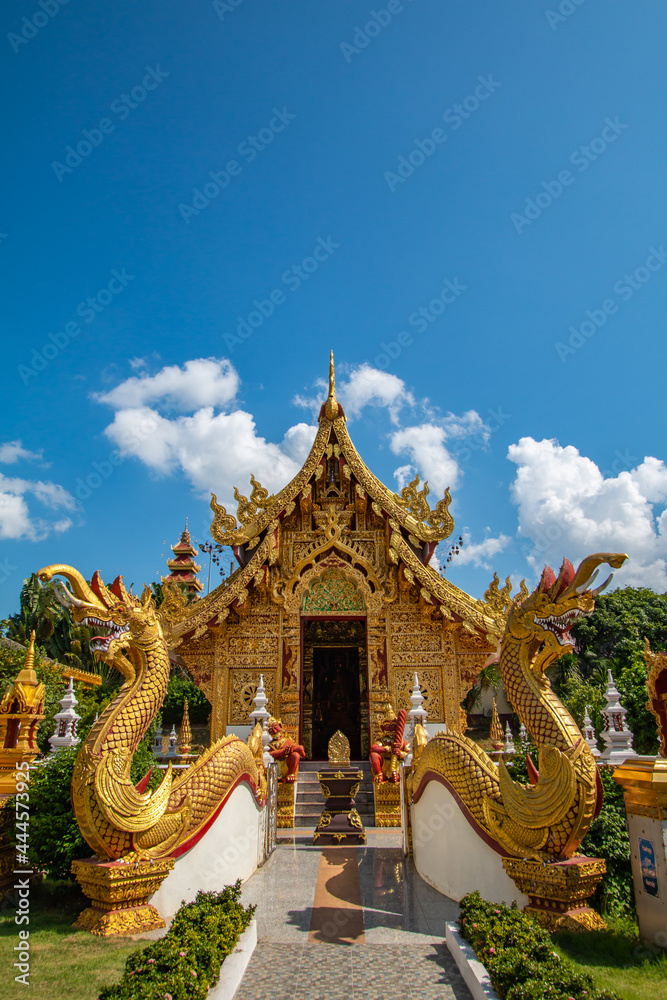 Beautiful temple with cultural paintings