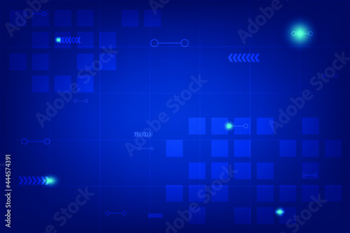 Download abstract background. Blue technology concept with particle element. Visualization system and business data for design. Blank space innovative presentation.