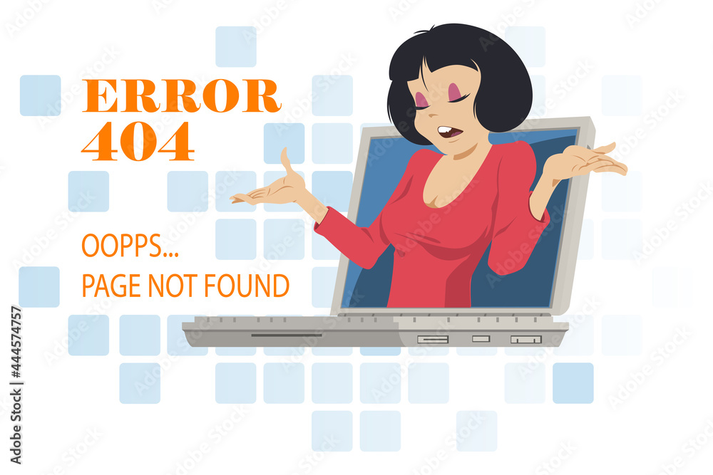 Failure of computer. Illustration for internet and mobile website.