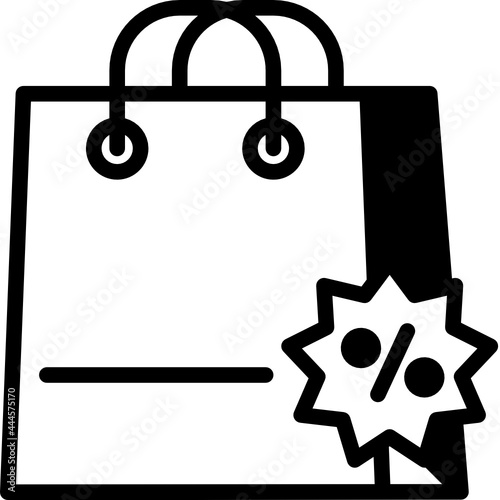 shopping bag solid line icon
