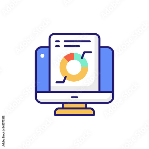 Wallpaper Mural Online Report vector flat outline fill icon style illustration. EPS 10 Torontodigital.ca