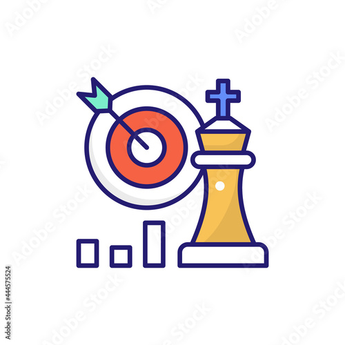 Strategy vector flat outline fill icon style illustration. EPS 10