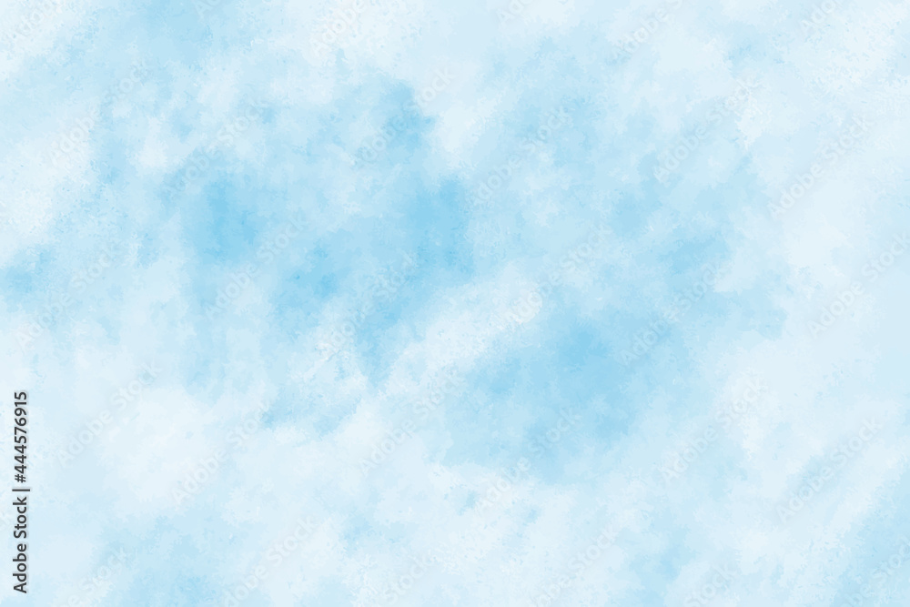 Obraz Blue sky and white cloud vector nature background. Watercolor clouds in sky vector illustration