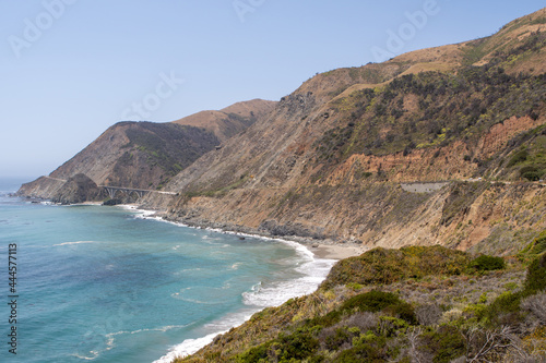 Landscape photo of the california coast from a vista lookout off of highway 1