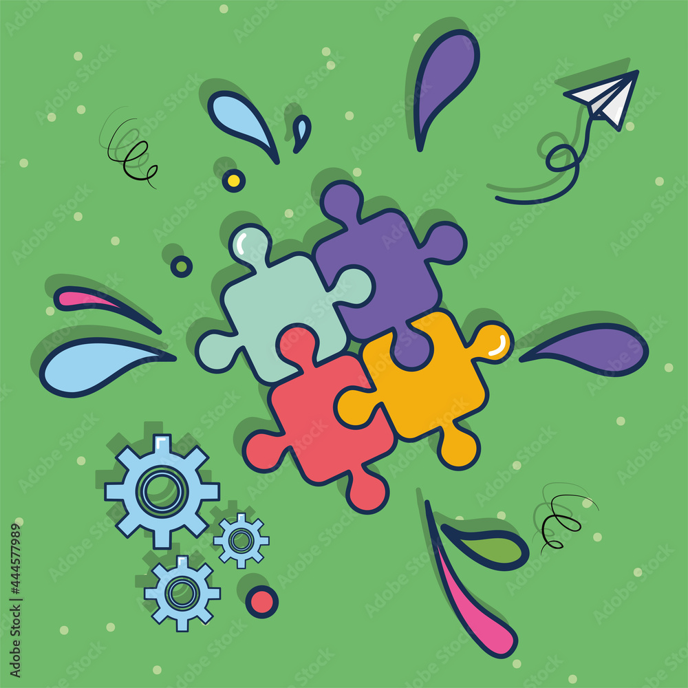 puzzle or symbol of teamwork,