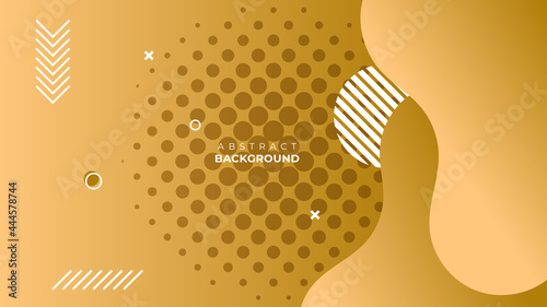 Minimal colorful brown gold yellow geometric background. Dynamic fluid shapes composition. Minimal color abstract gradient banner template. Modern vector wave shape for brochure