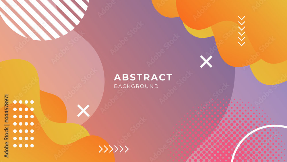 Minimal colorful orange geometric background. Dynamic fluid shapes composition. Minimal color abstract gradient banner template. Modern vector wave shape for brochure